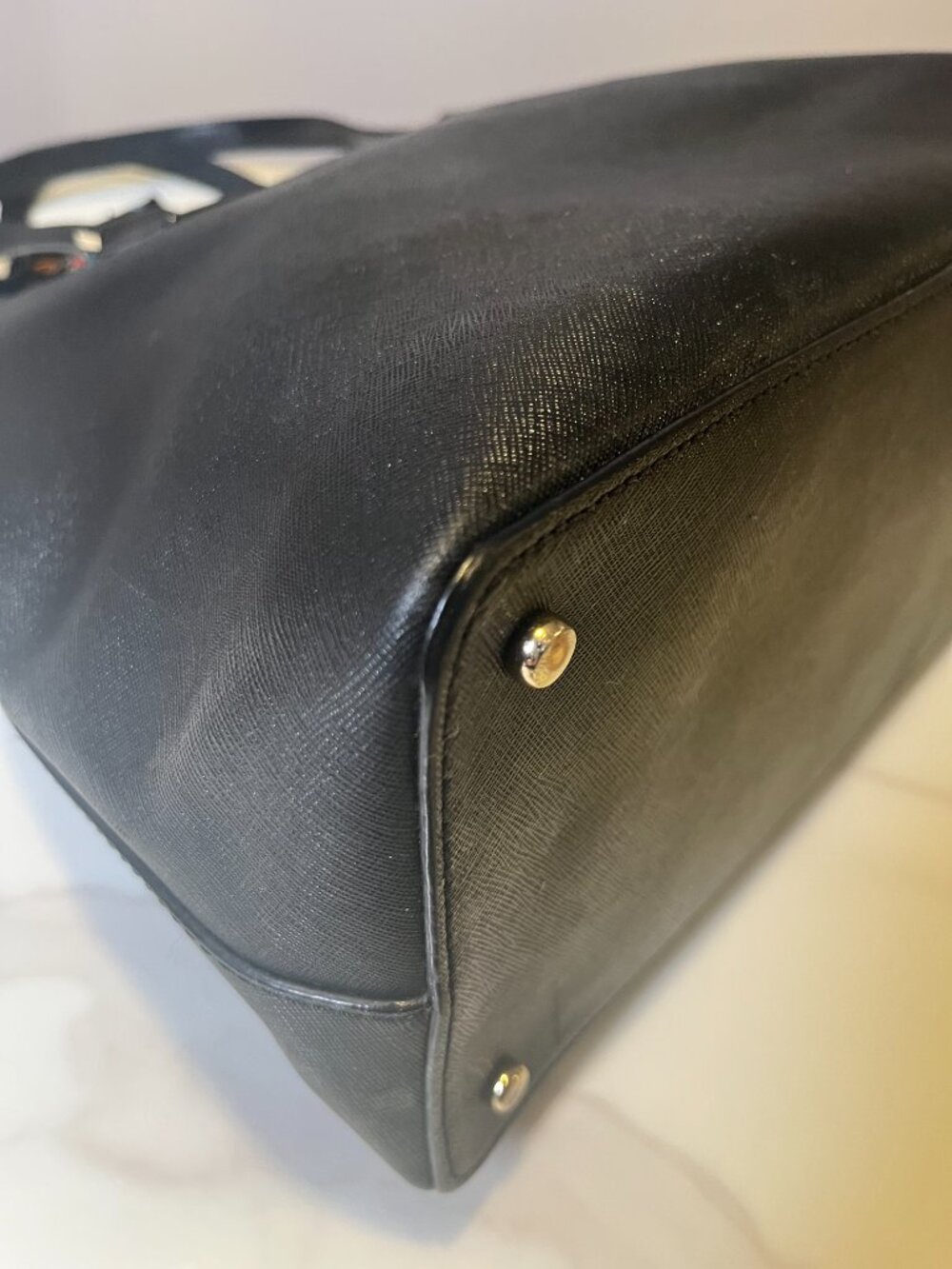 Kate Spade New York Black Saffiano Leather Large Tote Shoulder Bag Work Purse - Picture 7 of 11